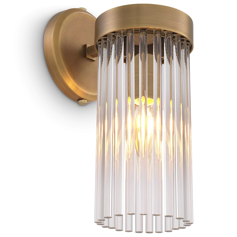 Бра Eichholtz Wall Lamp Carnero Латунь Прозрачное Стекло Бра Eichholtz Wall Lamp Carnero Латунь Прозрачное Стекло в Брянске | Loft Concept