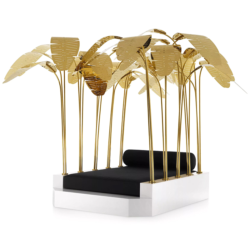 Кровать Philipp Plein Outdoor Bed Miami Белый Золотой Черный Кровать Philipp Plein Outdoor Bed Miami Белый Золотой Черный в Брянске | Loft Concept