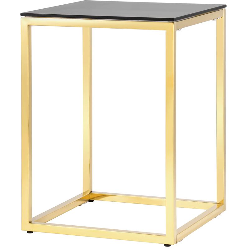 Стол приставной Cassiani Collection Gold Золотой Стекло Смок Стол приставной Cassiani Collection Gold Золотой Стекло Смок в Брянске | Loft Concept