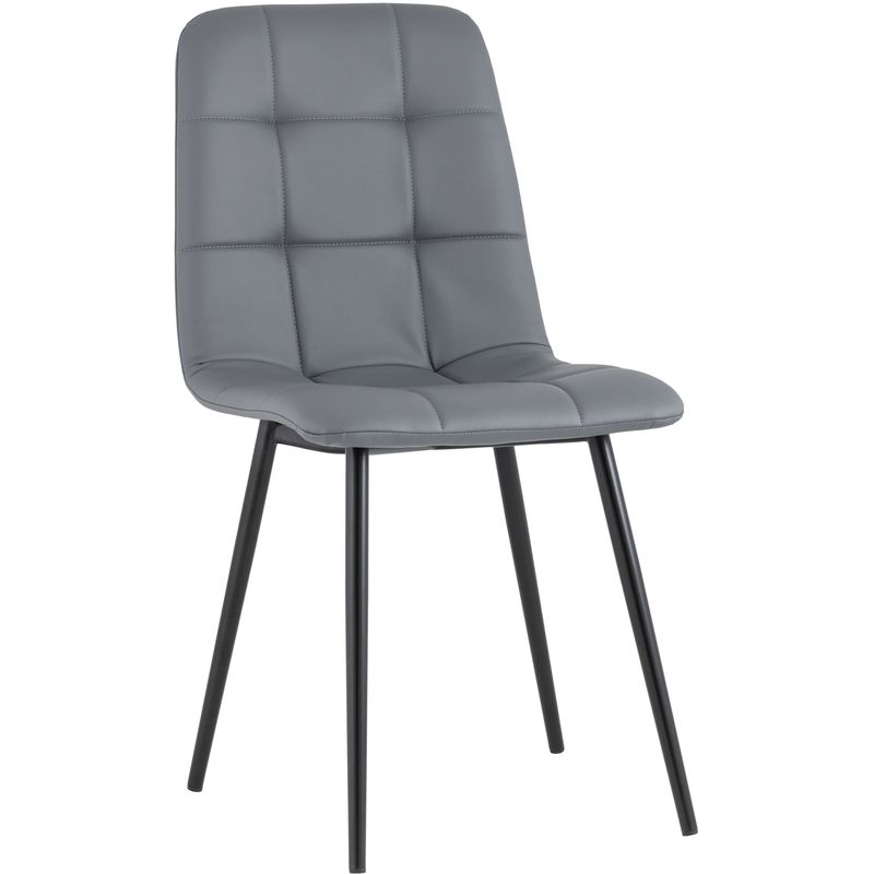 Стул NANCY S Chair Серая Экокожа Серый Черный в Брянске | Loft Concept 