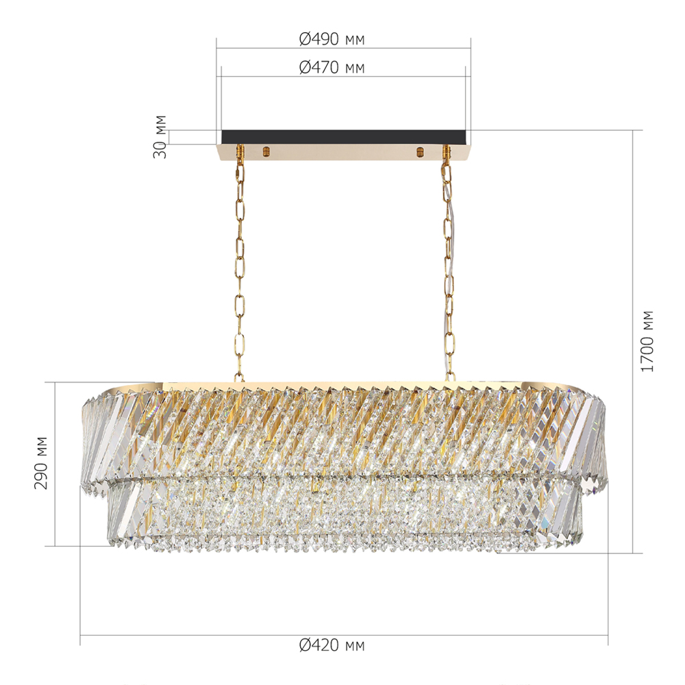 Люстра овальная в классическом обрамлении Light Connoisseurs Beauty в Брянске