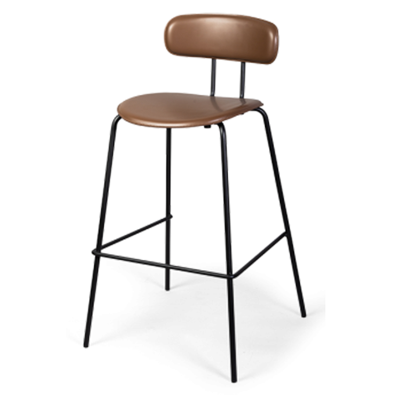 Барный стул Renis Brown Barstool Черный Коричневый Барный стул Renis Brown Barstool Черный Коричневый в Брянске | Loft Concept