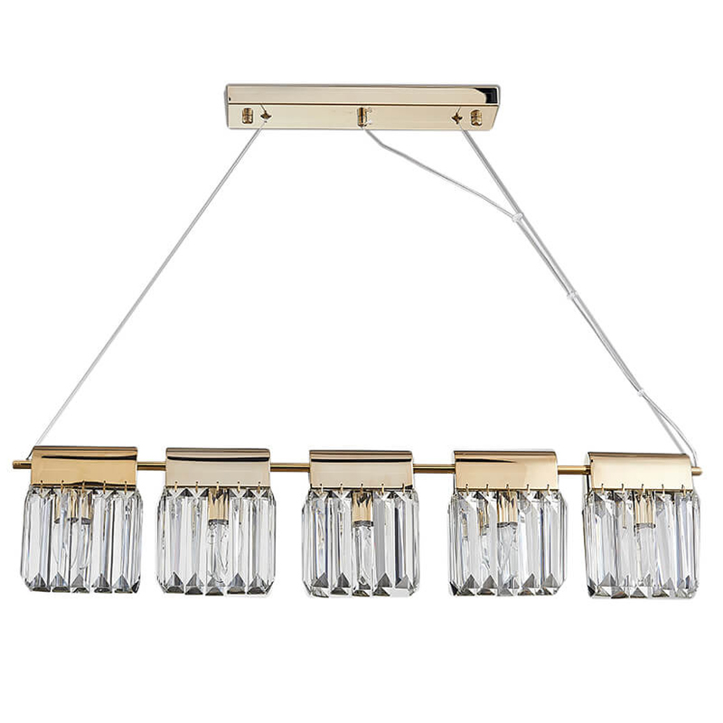 Люстра Crystal Pendants 5 Золотой Прозрачное Стекло Люстра Crystal Pendants 5 Золотой Прозрачное Стекло в Брянске | Loft Concept