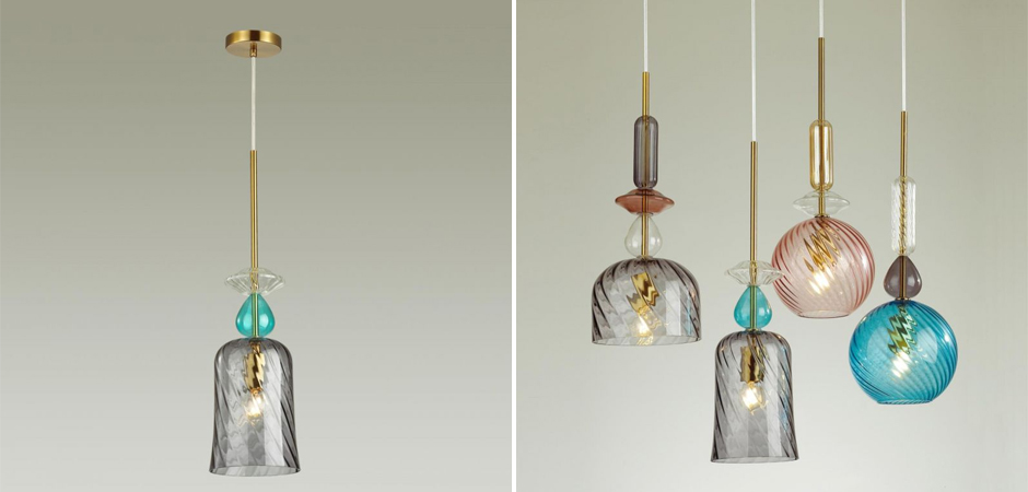 Подвесной Geometry Glass Голубой Подвесной Geometry Glass Голубой - Loft-Concept в Брянске