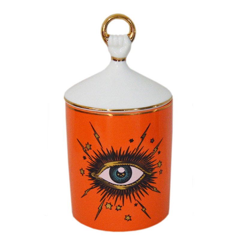 Ваза Vase Eye оранжевая Оранжевый Белый Глянцевое золото Ваза Vase Eye оранжевая Оранжевый Белый Глянцевое золото в Брянске | Loft Concept