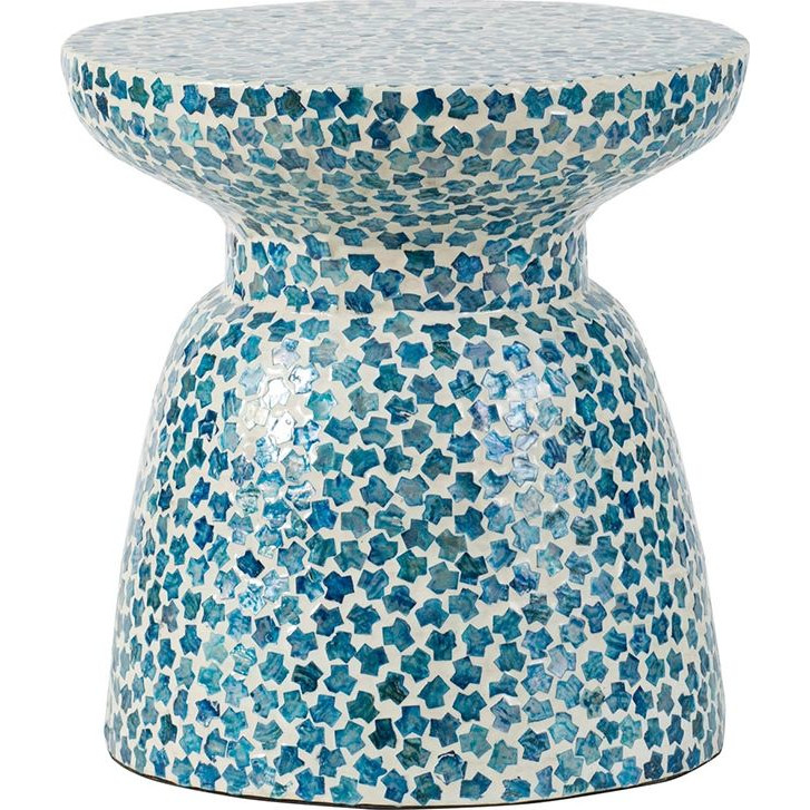 Столик дизайнерский Oyster fountain Синий Белый Столик дизайнерский Oyster fountain Синий Белый в Брянске | Loft Concept