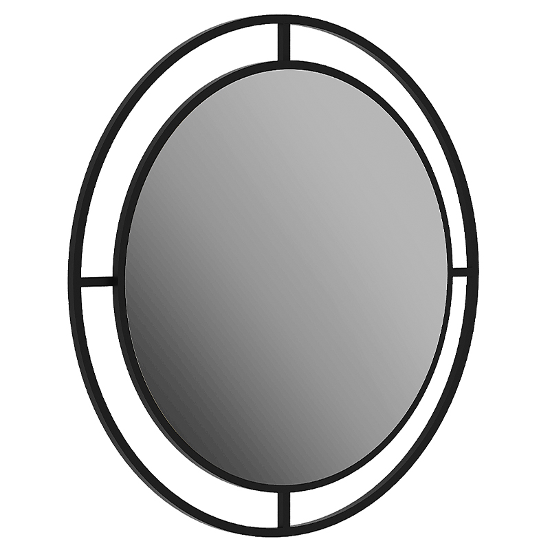 Настенное зеркало круглой формы в черной металлической раме BUBBLE MIRROR BLACK Черный Настенное зеркало круглой формы в черной металлической раме BUBBLE MIRROR BLACK Черный в Брянске | Loft Concept