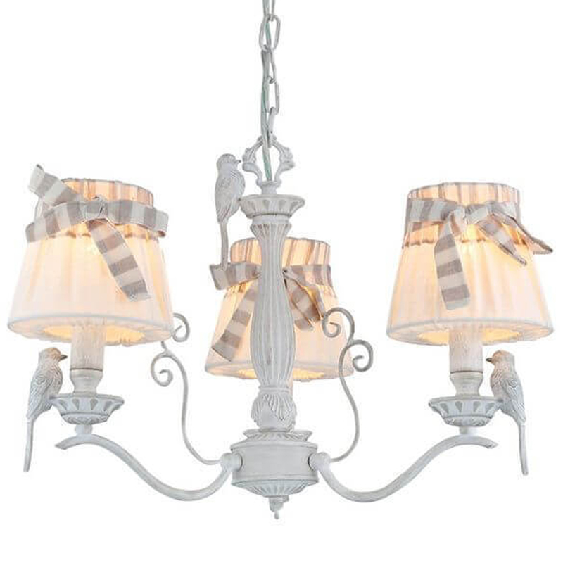 Люстра Refined Provence Chandelier trio Белый Бежевый Люстра Refined Provence Chandelier trio Белый Бежевый в Брянске | Loft Concept