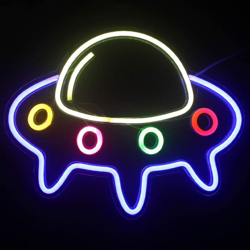 Неоновая настенная лампа Small Spaceship Neon Wall Lamp Мульти Неоновая настенная лампа Small Spaceship Neon Wall Lamp Мульти в Брянске | Loft Concept