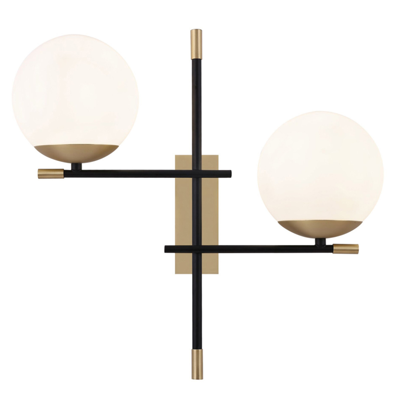 Бра Spike Two Balls Wall Lamp матовое золото Прозрачный белый Бра Spike Two Balls Wall Lamp матовое золото Прозрачный белый в Брянске | Loft Concept