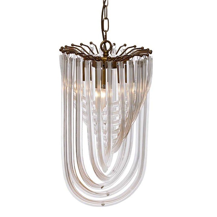 Люстра Lava Tube Pendant Clear Золотой Прозрачный в Брянске | Loft Concept 