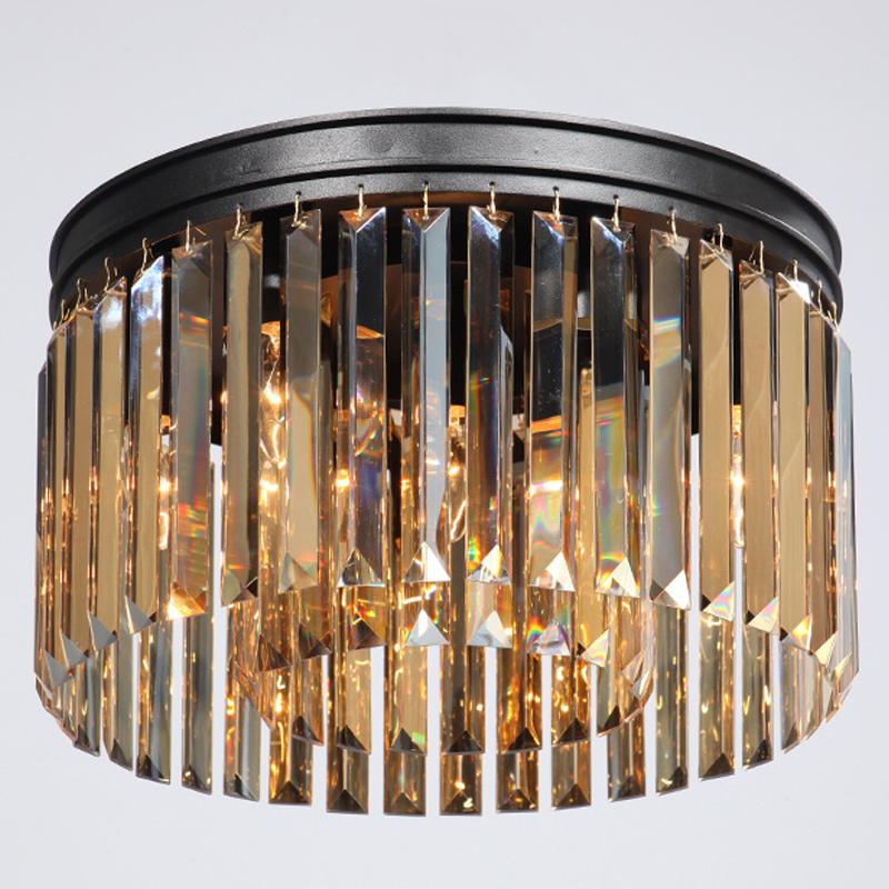 Потолочный светильник ODEON Amber GLASS Prism Round 2-TIER 40 см Черный Потолочный светильник ODEON Amber GLASS Prism Round 2-TIER 40 см Черный в Брянске | Loft Concept