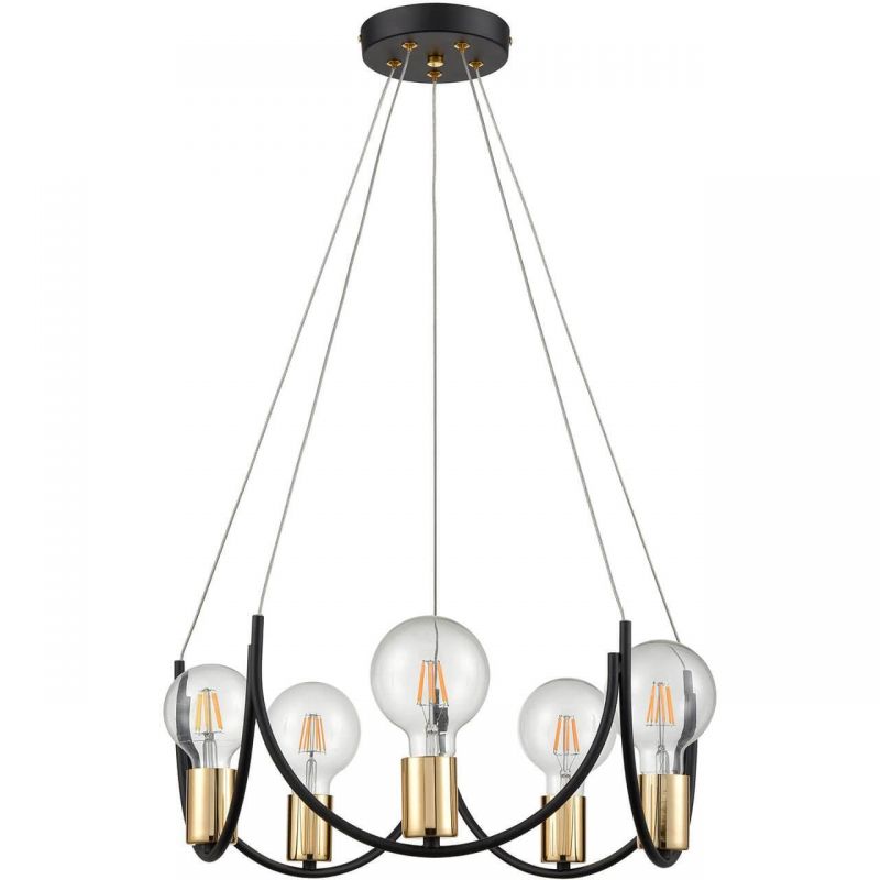 Люстра Supro Chandelier Черный Глянцевое золото Люстра Supro Chandelier Черный Глянцевое золото в Брянске | Loft Concept