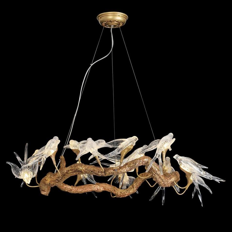 Кольцевая декоративная люстра The swallow nest Медь Прозрачный Кольцевая декоративная люстра The swallow nest Медь Прозрачный в Брянске | Loft Concept