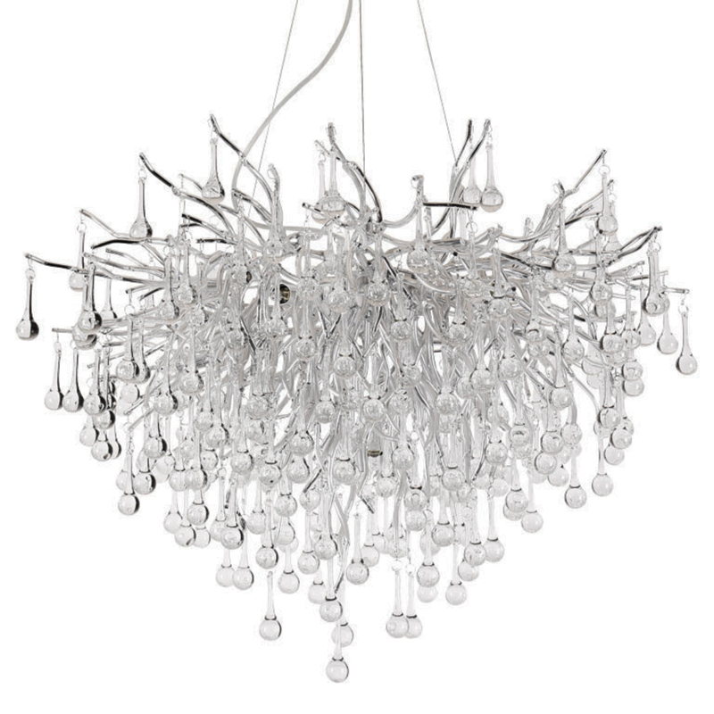 Люстра Droplet Chandelier Silver 80 Серебряный Прозрачное Стекло в Брянске | Loft Concept 