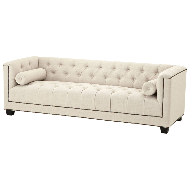 Диван Eichholtz Sofa Paolo Panama natural Бежевый Черный Коричневый в Брянске | Loft Concept 