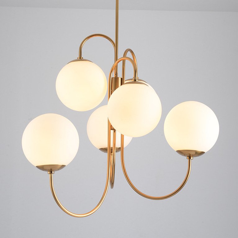 Люстра Gooseneck Pelle Chandelier Белый Золотой Люстра Gooseneck Pelle Chandelier Белый Золотой в Брянске | Loft Concept