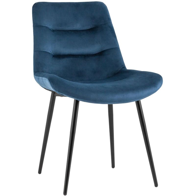 Стул Austin Chair Синий Велюр Синий Черный Стул Austin Chair Синий Велюр Синий Черный в Брянске | Loft Concept