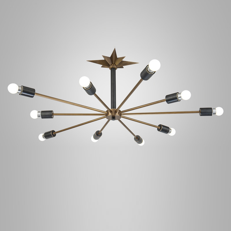 Люстра Base Star Chandelier Латунь Античная полированная Черный Люстра Base Star Chandelier Латунь Античная полированная Черный в Брянске | Loft Concept