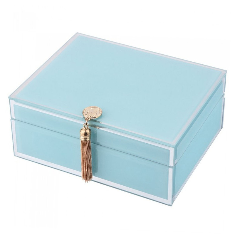 Шкатулка Glass Light Blue Box Светло-голубой Шкатулка Glass Light Blue Box Светло-голубой в Брянске | Loft Concept