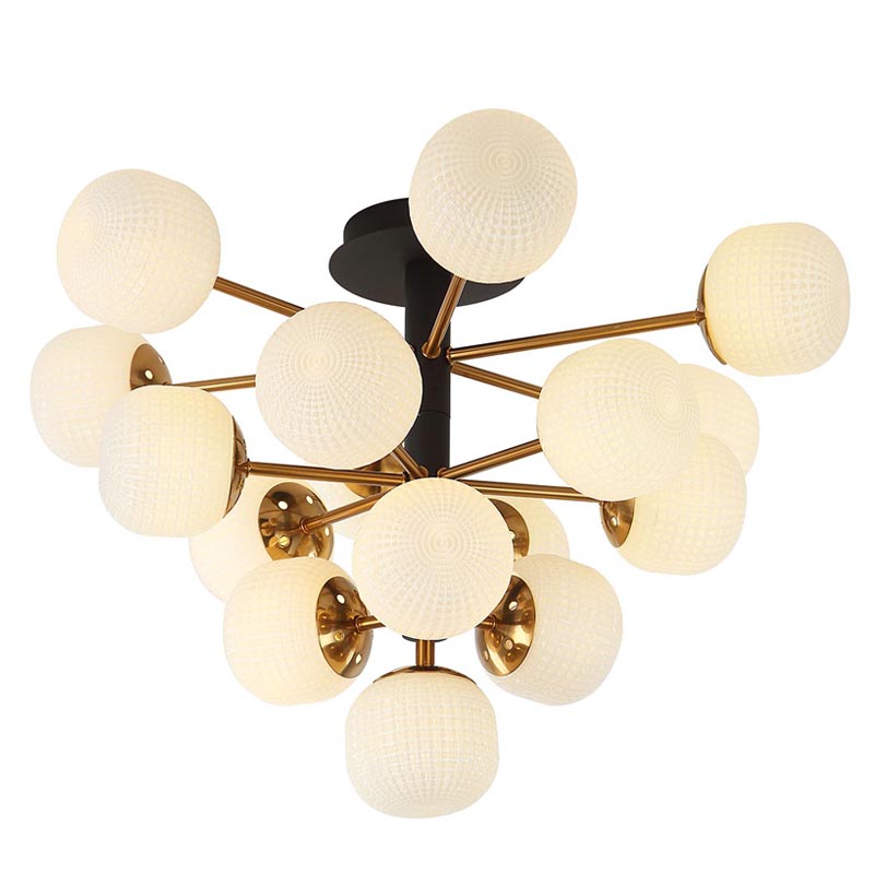 Потолочный светильник Barrett Ceiling Lamp white Белый Латунь Потолочный светильник Barrett Ceiling Lamp white Белый Латунь в Брянске | Loft Concept