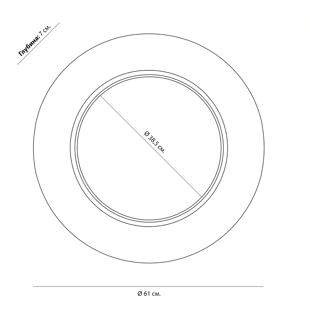 Чёрное настенное зеркало с золотым кантом Porunalia в Брянске