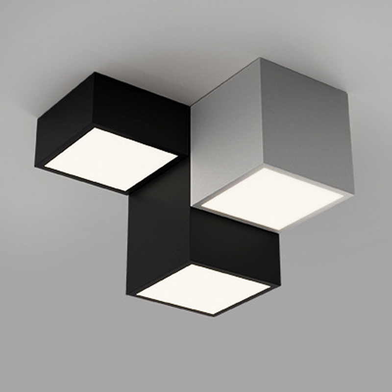 Комбинация из 3-х геометрических потолочных светильников Three Geometric Lamps Черный Белый Комбинация из 3-х геометрических потолочных светильников Three Geometric Lamps Черный Белый в Брянске | Loft Concept