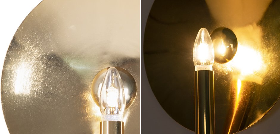 Бра Gold Round Backing Exposed Bulb Sconce Бра Gold Round Backing Exposed Bulb Sconce - Loft-Concept в Брянске