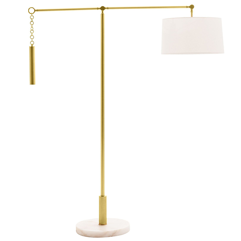 Торшер Arteriors NEWARK FLOOR LAMP Латунь Белый в Брянске | Loft Concept 