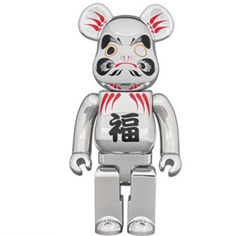 Статуэтка Bearbrick Daruma Silver Серебряный Черный Красный Статуэтка Bearbrick Daruma Silver Серебряный Черный Красный в Брянске | Loft Concept