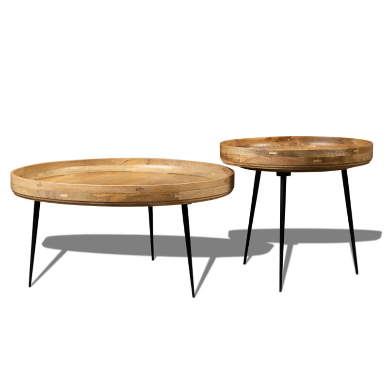 Комплект кофейных столов Davidson Table Бежевый Коричневый Черный Комплект кофейных столов Davidson Table Бежевый Коричневый Черный в Брянске | Loft Concept