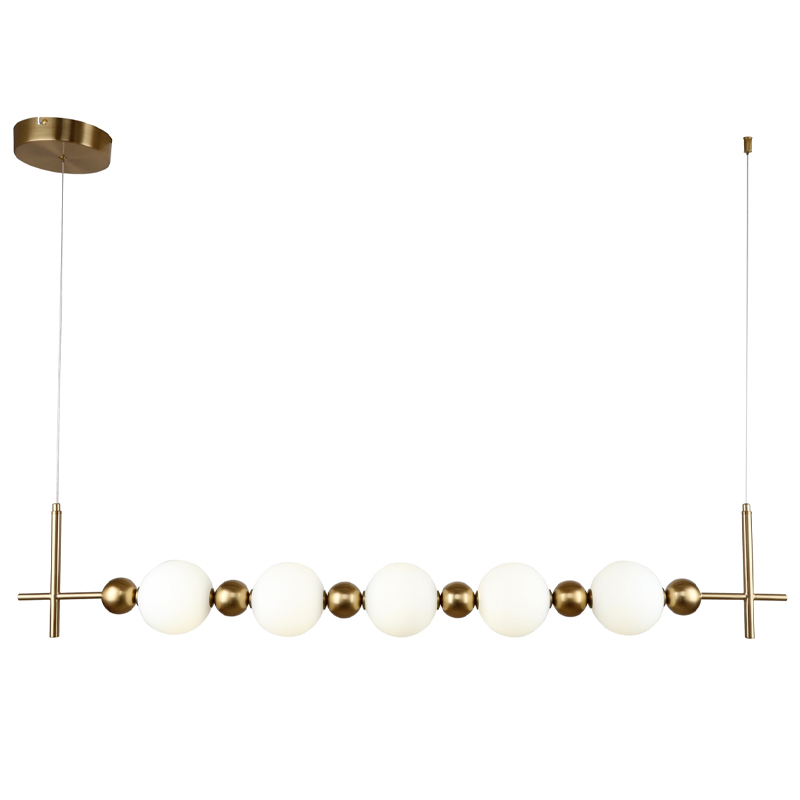 Линейная люстра PEARLS SUSPENSION Белый Латунь Линейная люстра PEARLS SUSPENSION Белый Латунь в Брянске | Loft Concept