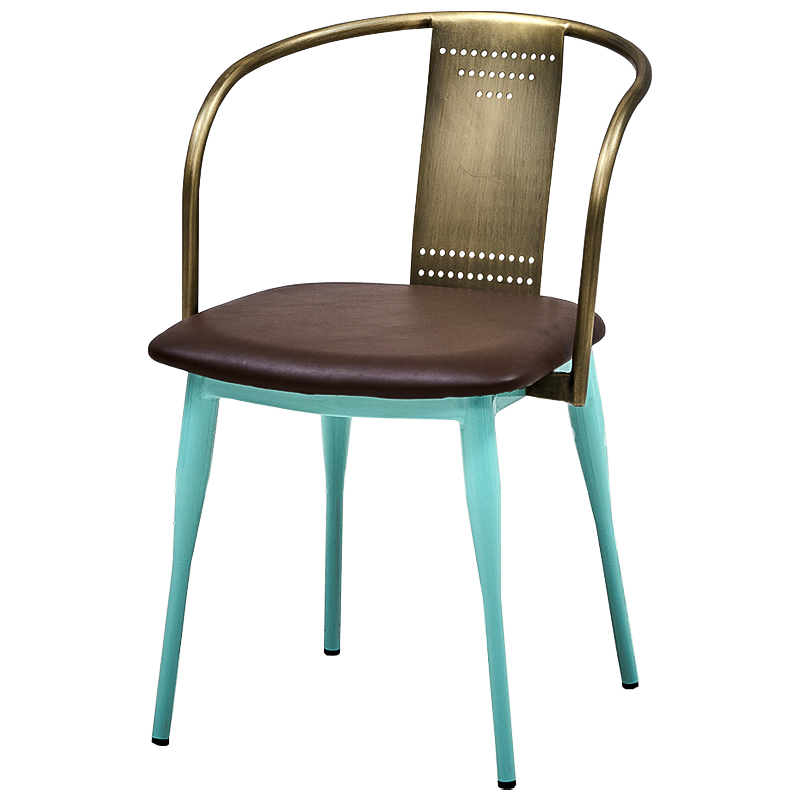 Стул Roban Loft Stool Бирюзовый Бронза Коричневый Стул Roban Loft Stool Бирюзовый Бронза Коричневый в Брянске | Loft Concept