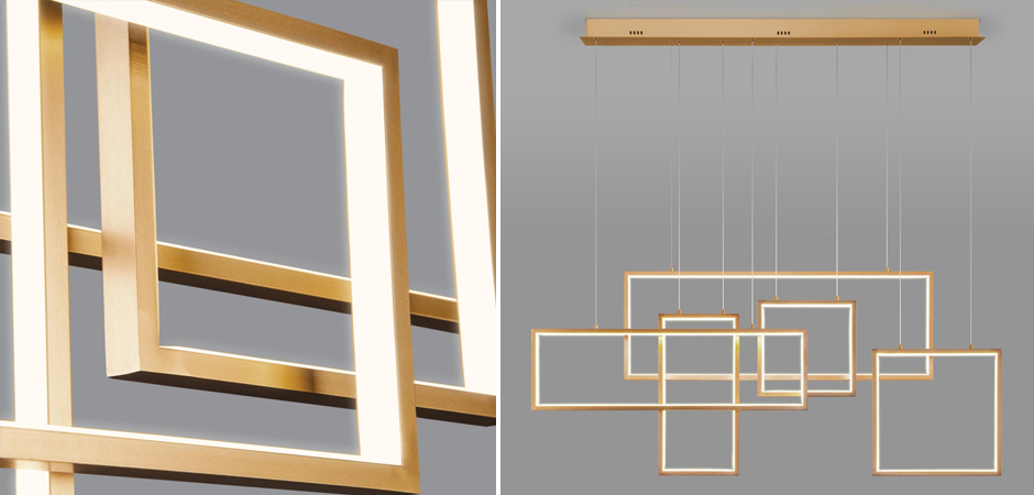 Люстра Rectangle Geometry Chandelier Gold 5 Люстра Rectangle Geometry Chandelier Gold 5 - Loft-Concept в Брянске