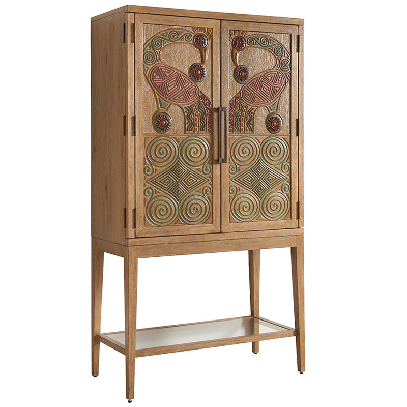 Шкаф CAMEROON BAR CABINET Коричневый Зеленый Красный Прозрачный в Брянске | Loft Concept 