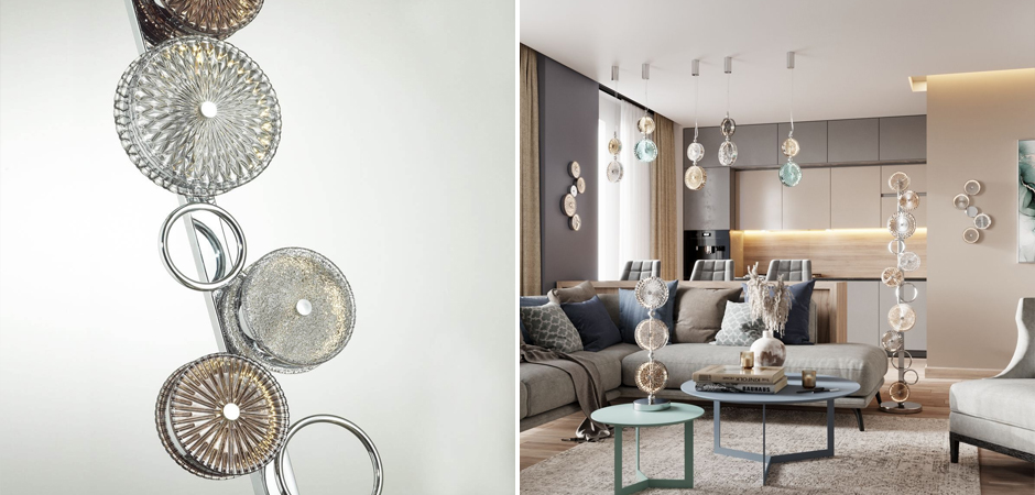Торшер с рельефным стеклом Glass Peonies Торшер с рельефным стеклом Glass Peonies - Loft-Concept в Брянске