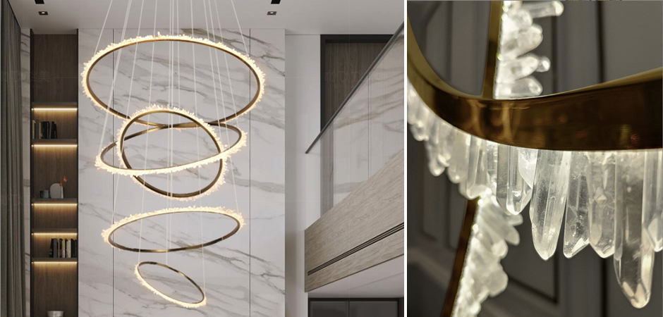 Люстра для высокого потолка Большие Кольца с кристаллами chandelier Large Rings Crystals Люстра для высокого потолка Большие Кольца с кристаллами chandelier Large Rings Crystals - Loft-Concept в Брянске