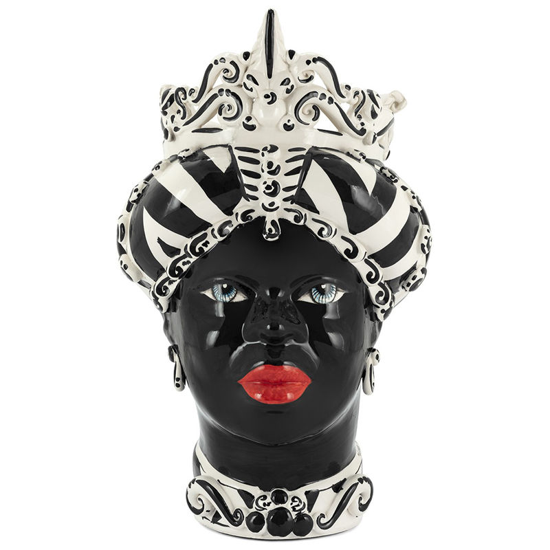 Ваза VASE MORO LADY MEDIUM Черно-белый Ваза VASE MORO LADY MEDIUM Черно-белый в Брянске | Loft Concept