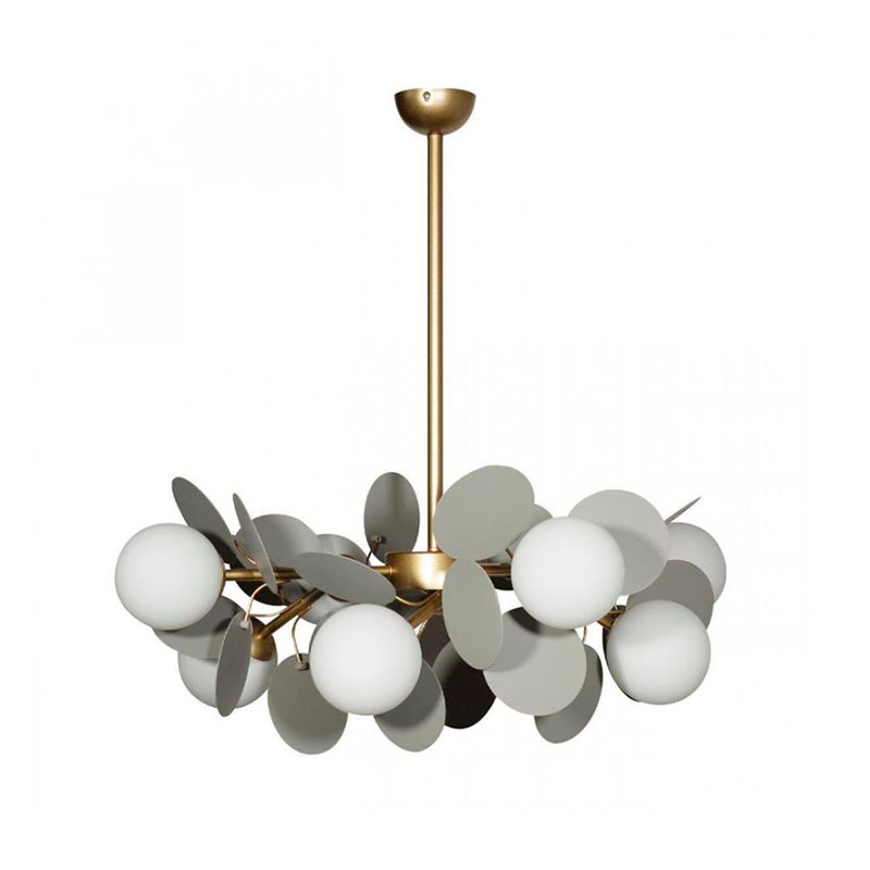 Люстра MATISSE Chandelier Gray 8 ламп Серый Золотой Белый Люстра MATISSE Chandelier Gray 8 ламп Серый Золотой Белый в Брянске | Loft Concept