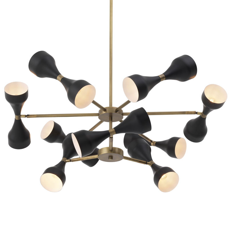 Люстра Eichholtz Chandelier Cordero Латунь Античная полированная Черный Люстра Eichholtz Chandelier Cordero Латунь Античная полированная Черный в Брянске | Loft Concept