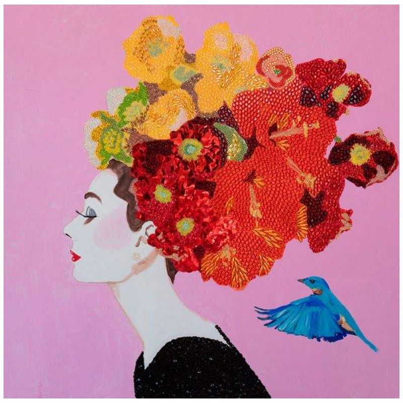 Картина Audrey with Flower Bouquet Headdress, Blue Bird, and Pink Background Мульти Картина Audrey with Flower Bouquet Headdress, Blue Bird, and Pink Background Мульти в Брянске | Loft Concept