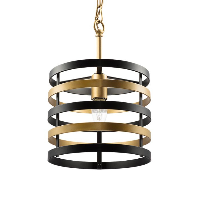 Подвесной светильник Gold Stripes Chandelier Черный Золотой Подвесной светильник Gold Stripes Chandelier Черный Золотой в Брянске | Loft Concept