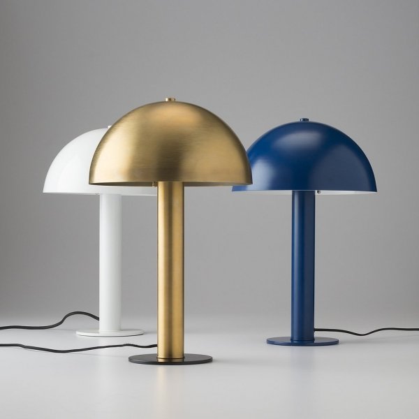 Настольная лампа Sidnie Lamp Латунь Белый Синий в Брянске | Loft Concept 