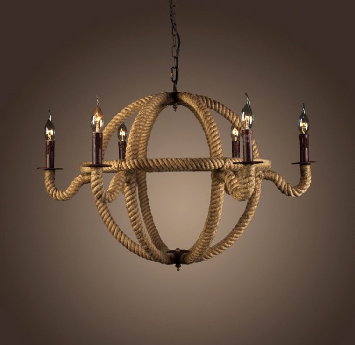 Люстра Spere 2 Loft Rope Light Коричневый Люстра Spere 2 Loft Rope Light Коричневый в Брянске | Loft Concept