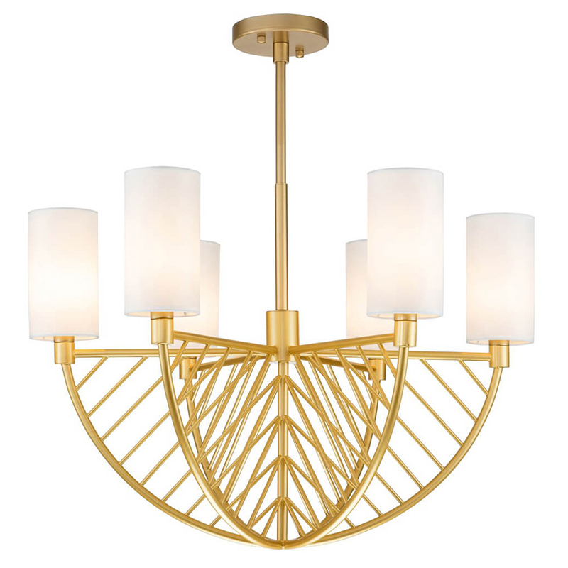 Люстра Arch Lattice Chandelier 6 матовое золото Белый Люстра Arch Lattice Chandelier 6 матовое золото Белый в Брянске | Loft Concept