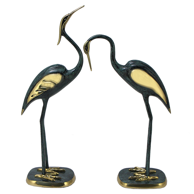 Статуэтка бронзовая пара Журавли синие Bronze Birds Бронза Синий Статуэтка бронзовая пара Журавли синие Bronze Birds Бронза Синий в Брянске | Loft Concept