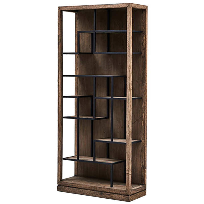 Стеллаж деревянный в стиле Лофт Geometric Loft Rack Черный Коричневый Стеллаж деревянный в стиле Лофт Geometric Loft Rack Черный Коричневый в Брянске | Loft Concept