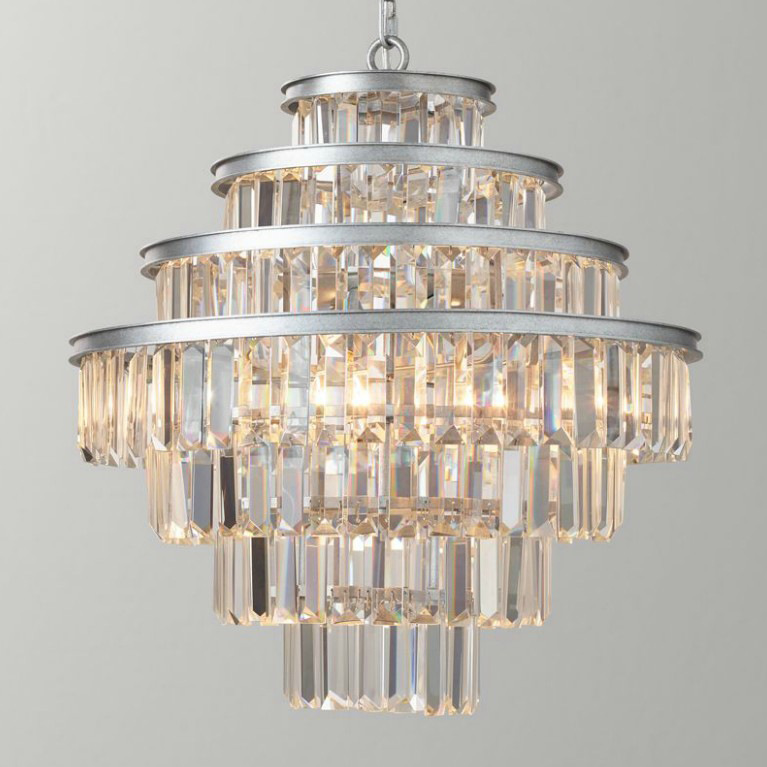 Люстра Alaine Crystal Large Pendant Silver Серебряный Прозрачное Стекло в Брянске | Loft Concept 