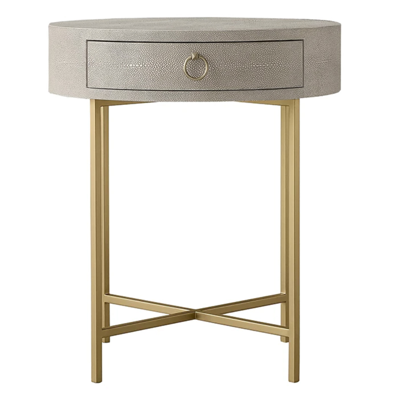 Gaston Stingray Round Gray Side Table Приставной стол серый скат Золотой Серый в Брянске | Loft Concept 