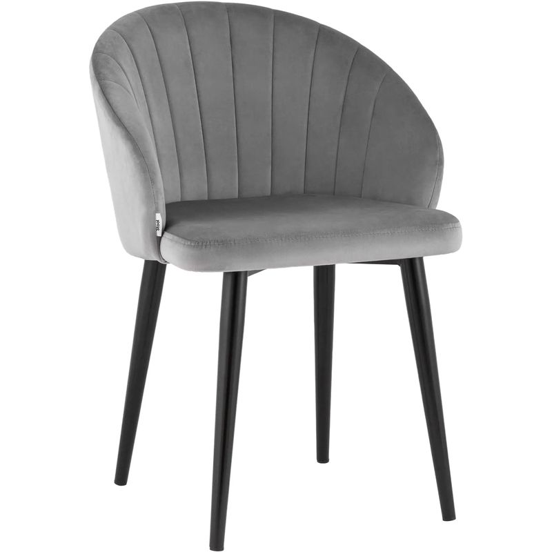 Стул Balsari Chair Светло-Серый Велюр Светло-серый Черный Стул Balsari Chair Светло-Серый Велюр Светло-серый Черный в Брянске | Loft Concept
